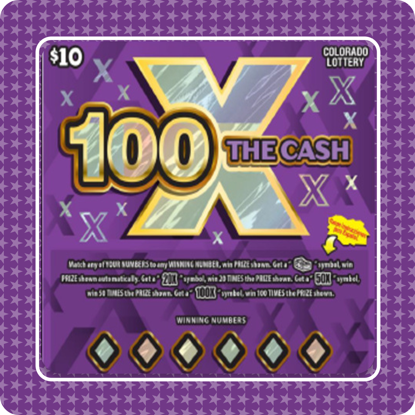 100X scratch-off ticket
