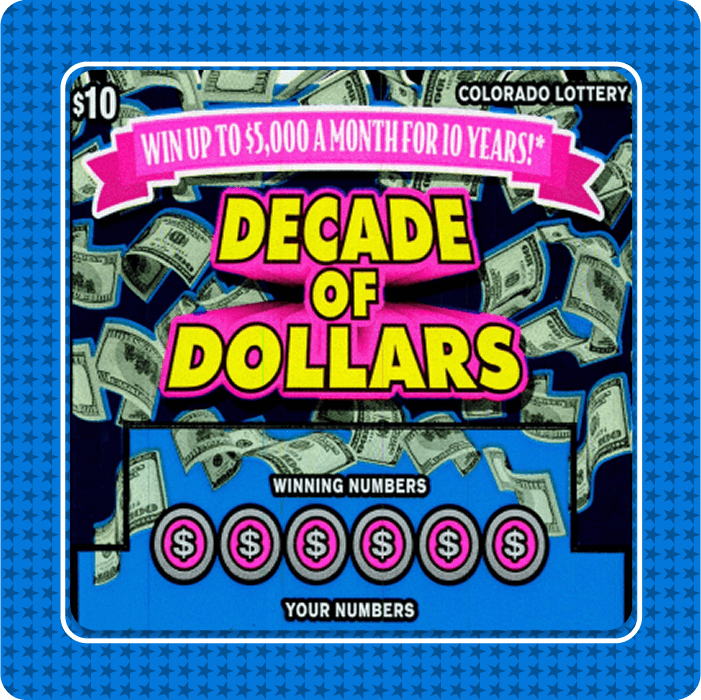 Decade of Dollars scratch-off ticket
