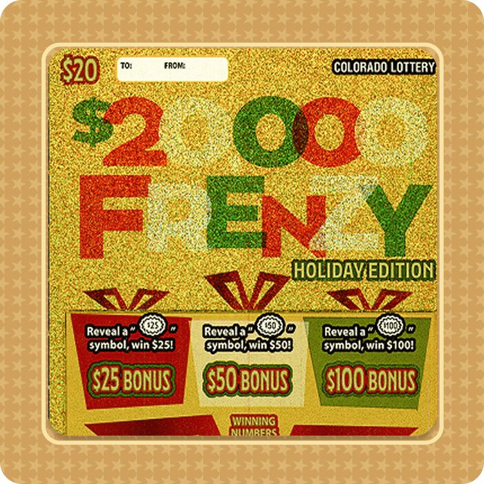 $20,000 Frenzy (Holiday Edition) scratch-off ticket