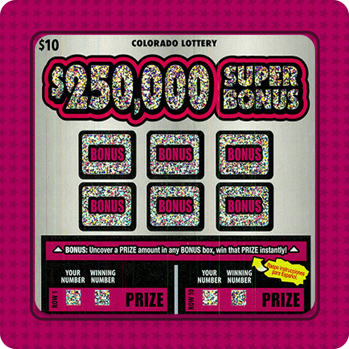 $250,000 Super Bonus scratch-off ticket