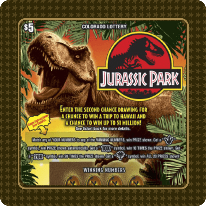 Jurassic Park scratch-off ticket
