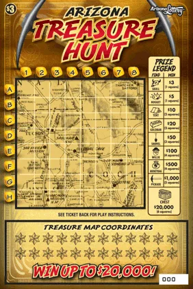 Arizona Treasure Hunt scratch-off ticket