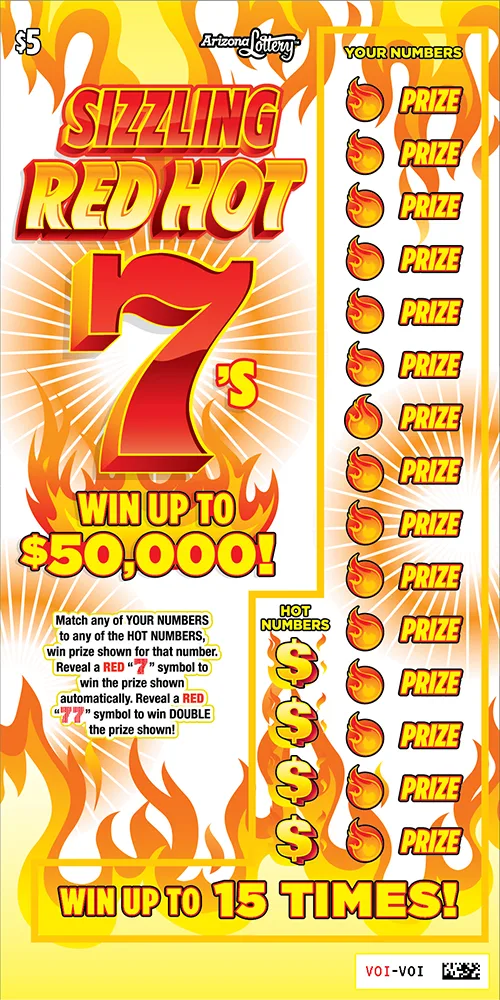 Sizzling Red Hot 7's #1479 Arizona scratch-off ticket