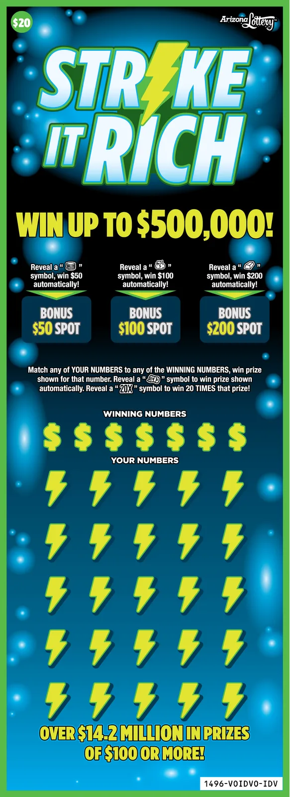 Strike It Rich #1496 Scratch-Off Odds & Remaining Prizes (Arizona ...
