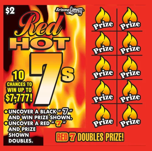 Red Hot 7s #1501 Arizona scratch-off ticket