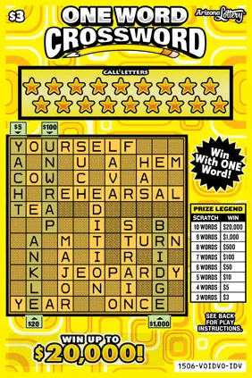 One Word Crossword scratch-off ticket