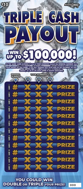 Triple Cash Payout scratch-off ticket
