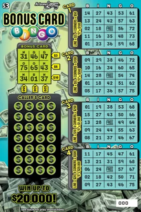 Bonus Card Bingo scratch-off ticket