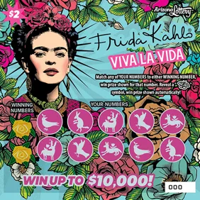 FRIDA KAHLO® Viva La Vida scratch-off ticket