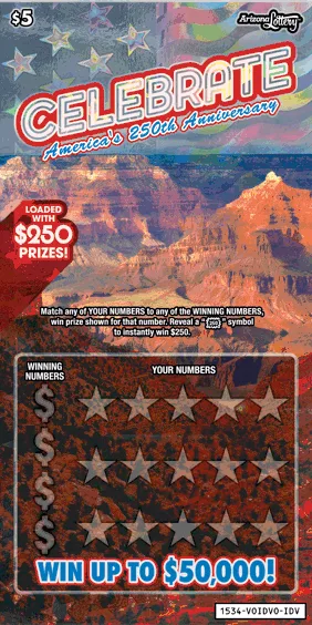 Celebrate scratch-off ticket