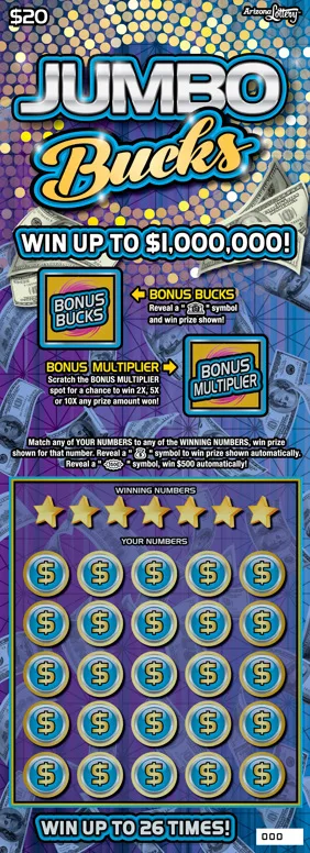 Jumbo Bucks scratch-off ticket