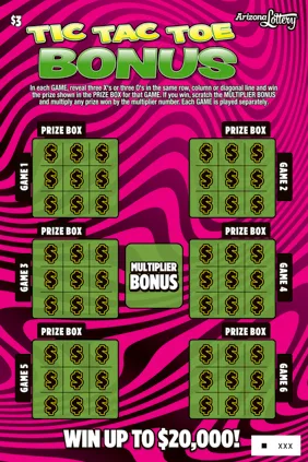 Tic Tac Toe Bonus scratch-off ticket