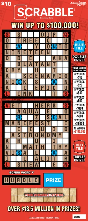 SCRABBLE® Crossword Game scratch-off ticket