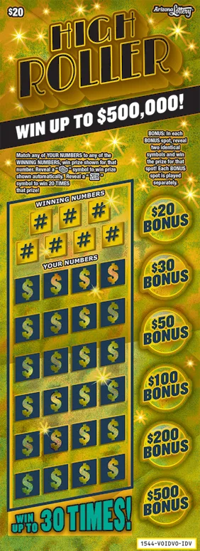 High Roller scratch-off ticket