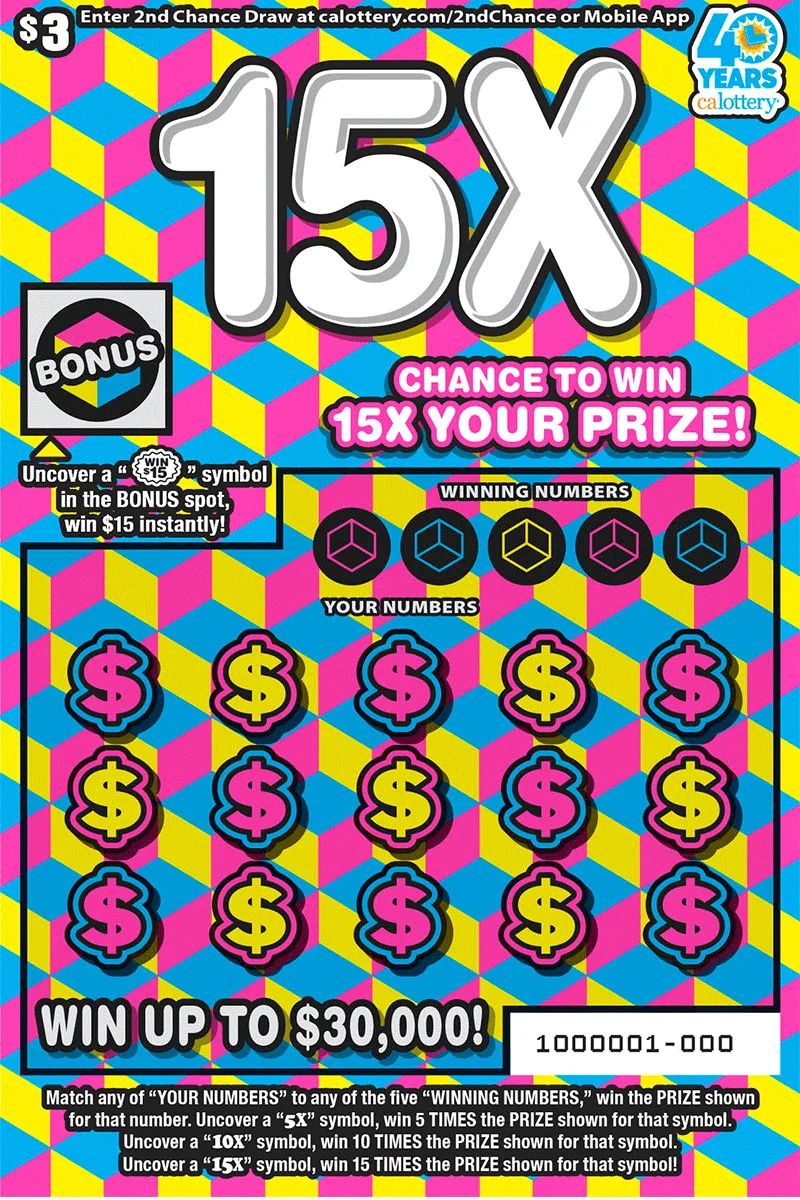 15X (#1684) California scratch-off ticket