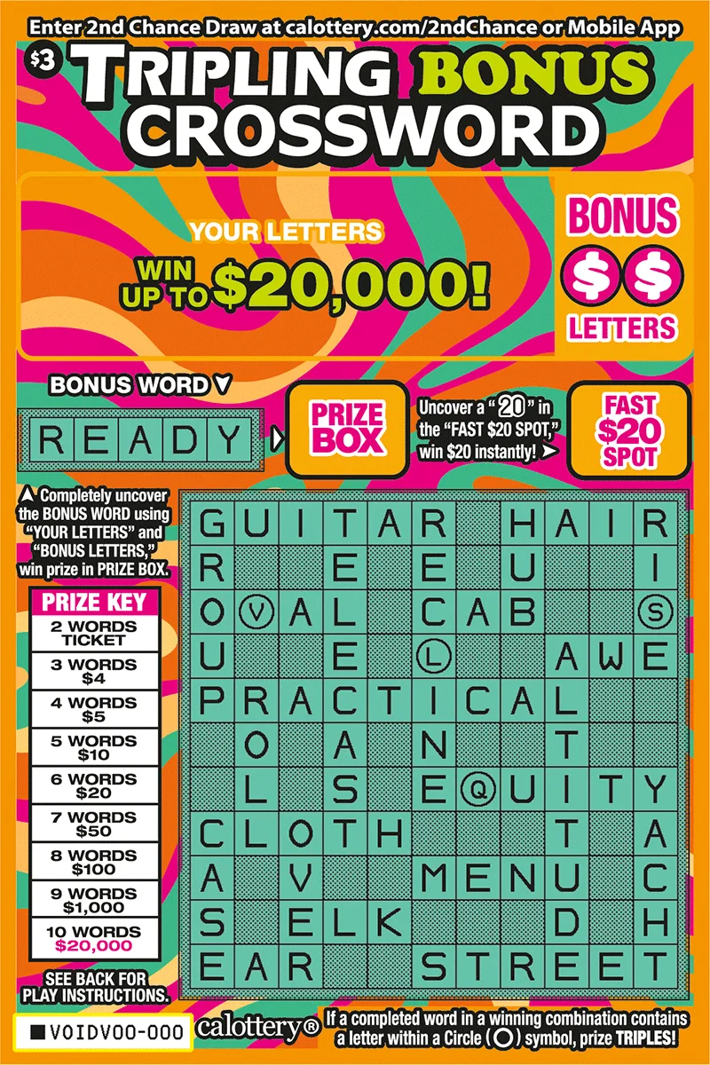 Tripling Bonus Crossword California scratch-off ticket