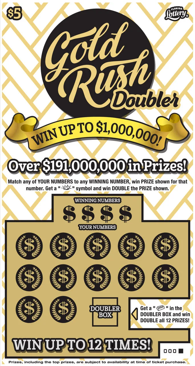 $5 GOLD RUSH DOUBLER Florida scratch-off ticket