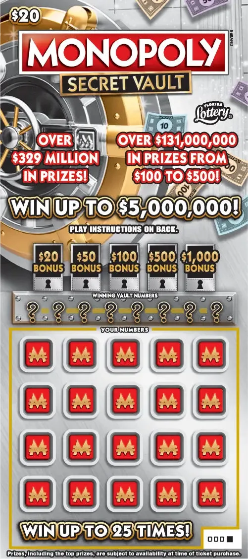 $20 MONOPOLY&trade; SECRET VAULT