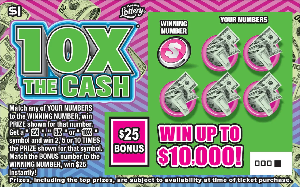 10X THE CASH (#1619) Florida scratch-off ticket