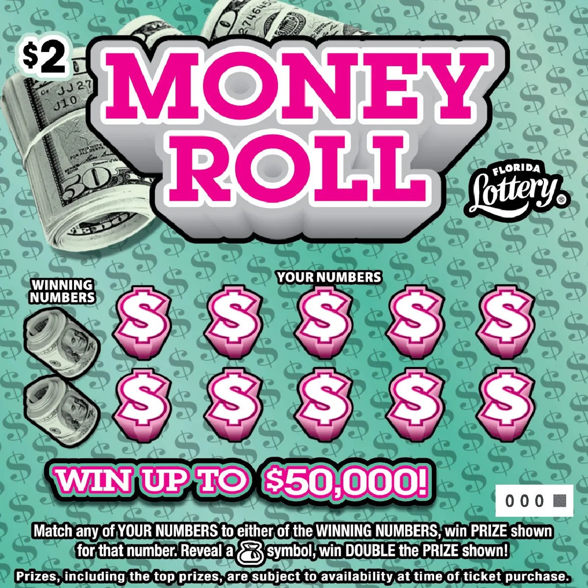MONEY ROLL Florida scratch-off ticket