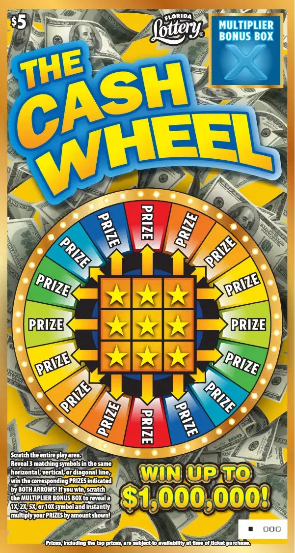THE CASH WHEEL Florida scratch-off ticket