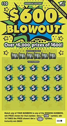 $600 BLOWOUT Georgia scratch-off ticket