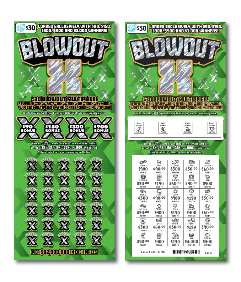 Blowout X Illinois scratch-off ticket