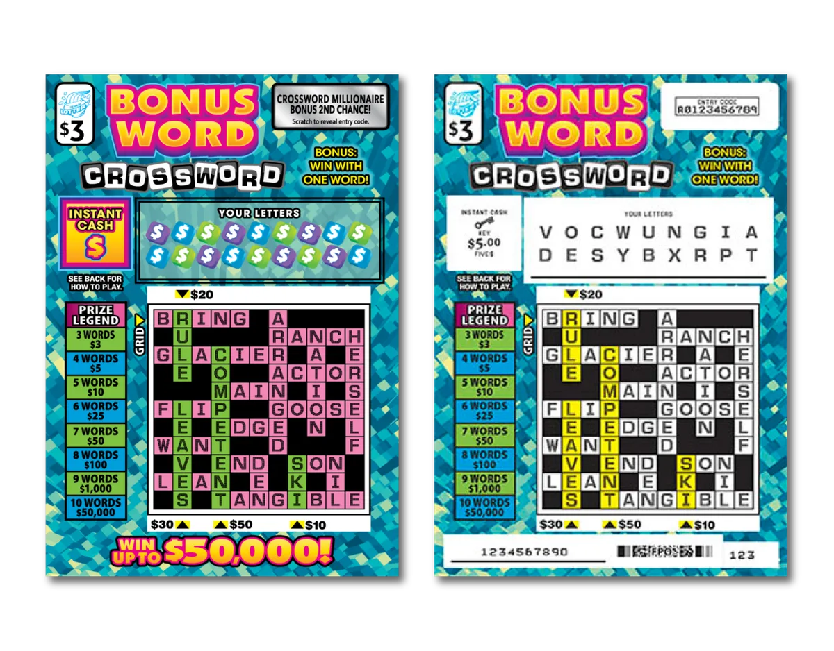 Bonus Word Crossword Illinois scratch-off ticket