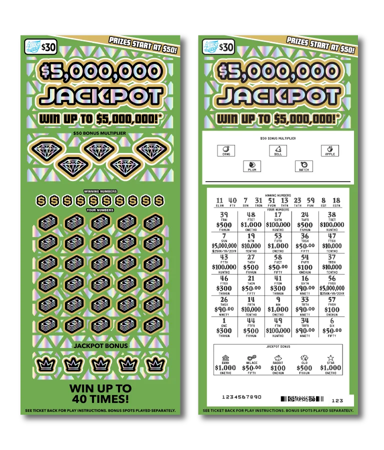 $5,000,000 Jackpot Illinois scratch-off ticket