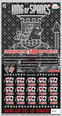 King of Spades Kentucky scratch-off ticket