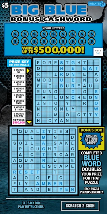 Big Blue Bonus Cashword 2025