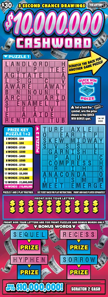$10,000,000 Cashword