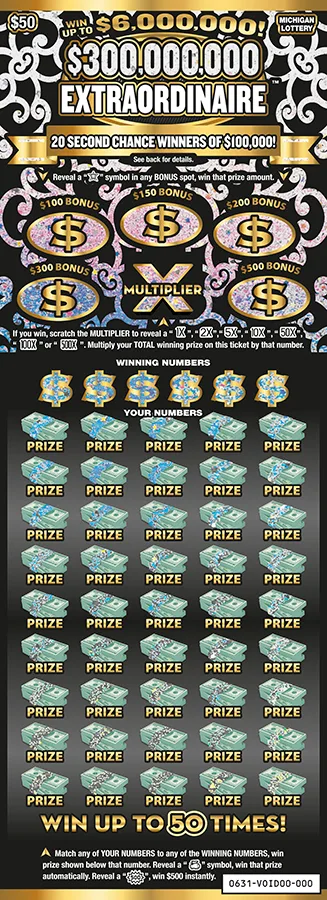 $300,000,000 Extraordinaire Michigan scratch-off ticket