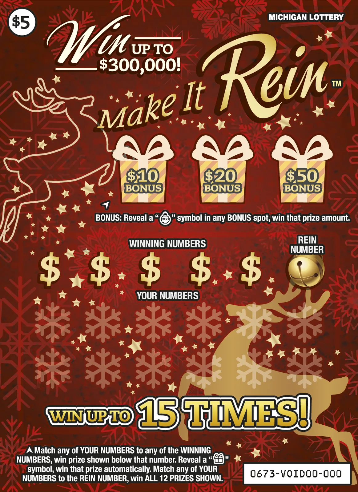 Make It Rein Michigan scratch-off ticket
