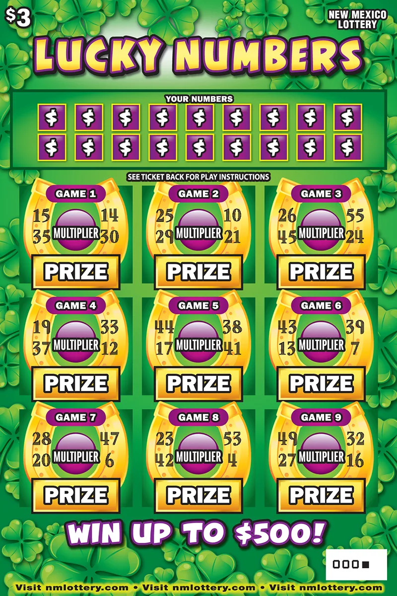 Lucky Numbers New Mexico scratch-off ticket