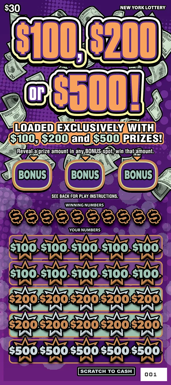 $100, $200 0R $500