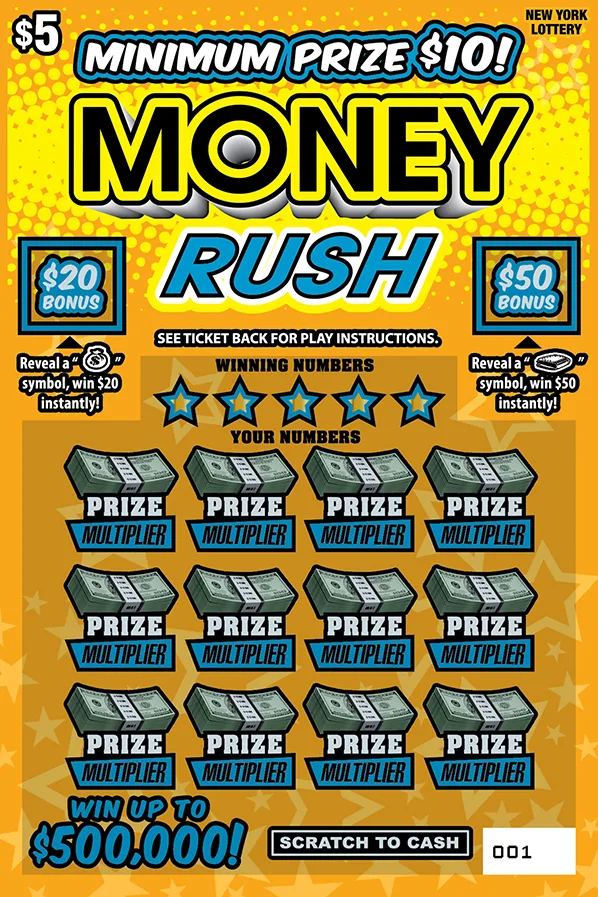 MONEY RUSH New York scratch-off ticket