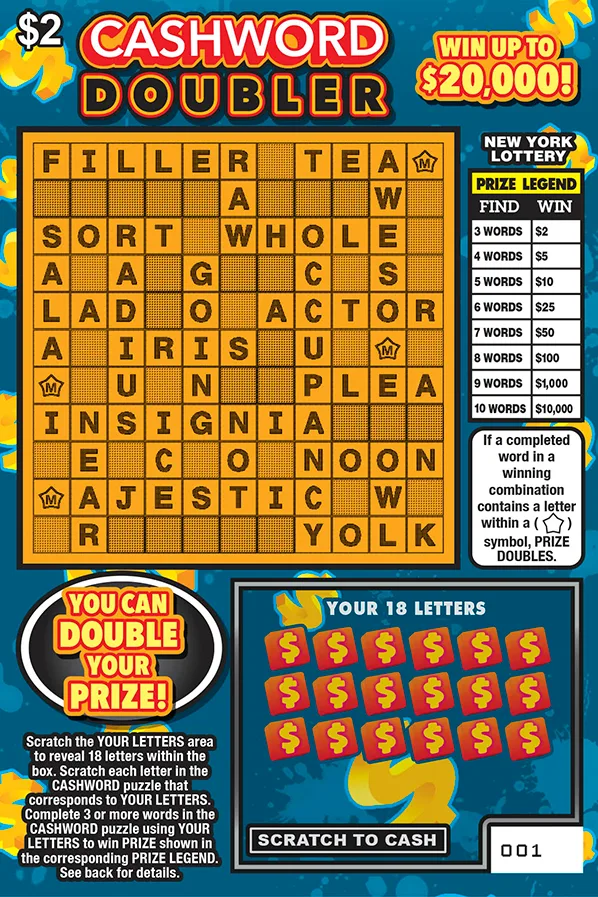 CASHWORD DOUBLER (#1670) New York scratch-off ticket