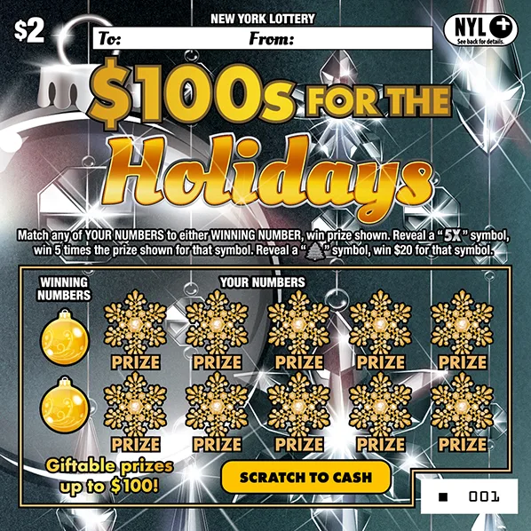 $100s FOR THE HOLIDAYS New York scratch-off ticket
