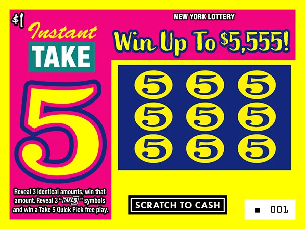 INSTANT TAKE 5 (#1680) New York scratch-off ticket