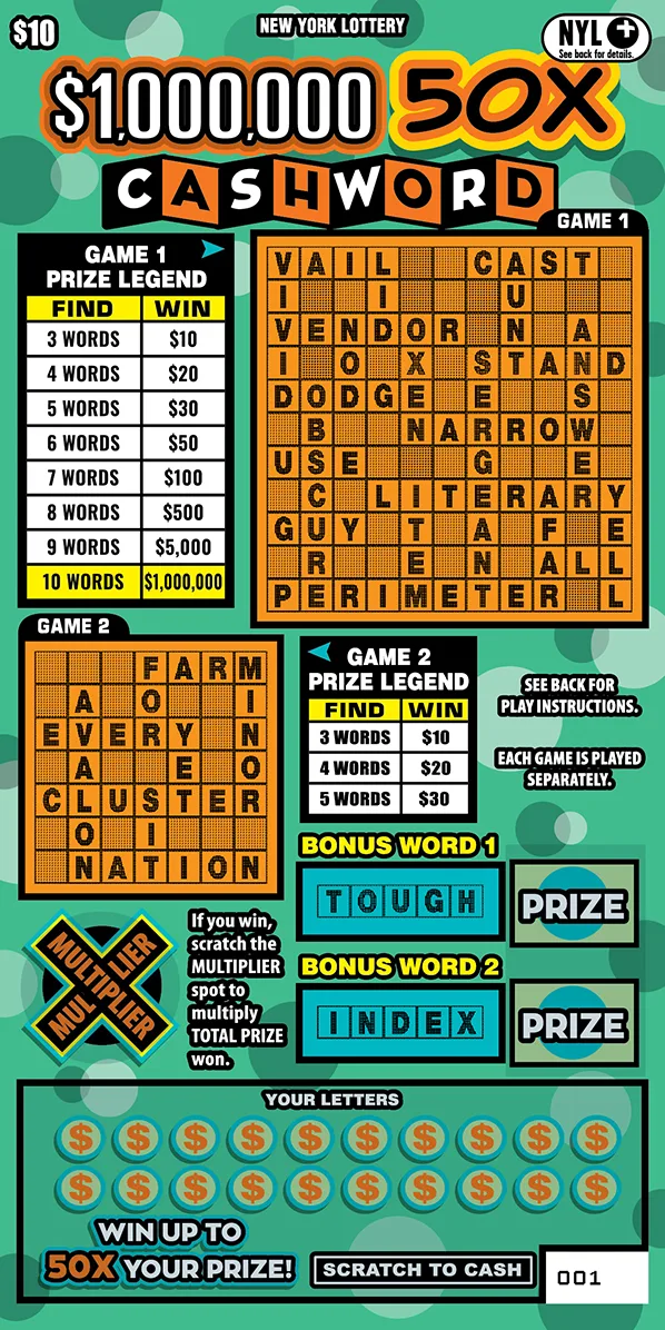 $1,000,000 50X CASHWORD