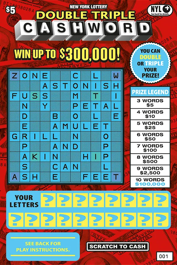 DOUBLE TRIPLE CASHWORD (#1708) New York scratch-off ticket