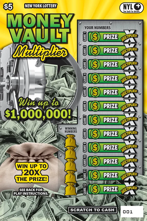 MONEY VAULT MULTIPLIER New York scratch-off ticket