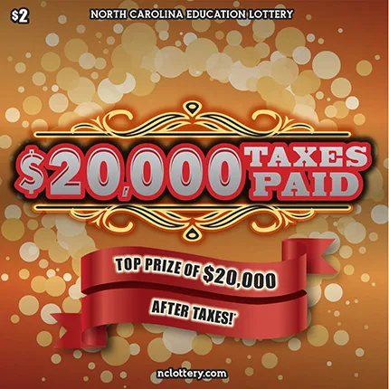 $20,000 Taxes Paid North Carolina scratch-off ticket