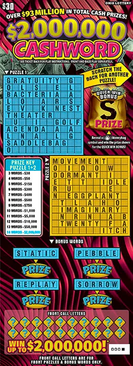 $2,000,000 Cashword