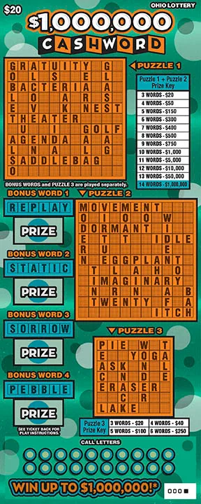 $1,000,000 Cashword