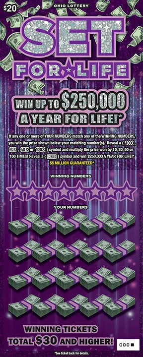 Set For Life (#1073) Ohio scratch-off ticket