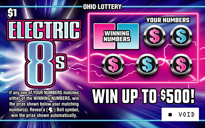 Electric 8s Ohio scratch-off ticket