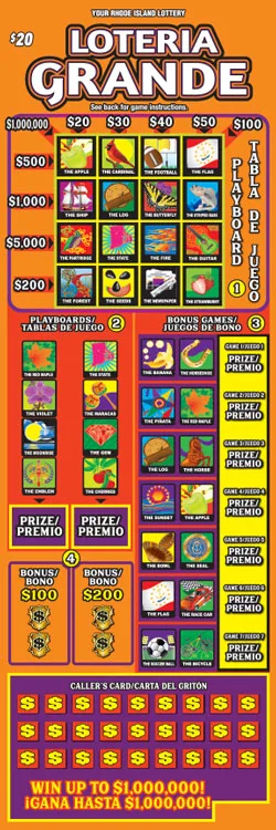 LOTERIA GRANDE Rhode Island scratch-off ticket
