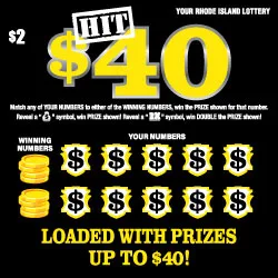 HIT $40 Rhode Island scratch-off ticket